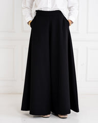 PLAIN WIDE LEG PANTS-BLACK