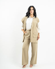 WIDE LEG PANTS -BEIGE