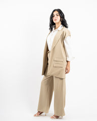 WIDE LEG PANTS -BEIGE