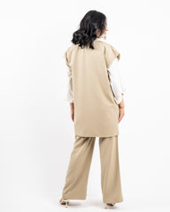 WIDE LEG PANTS -BEIGE