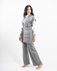 WIDE LEG PANT -GRAY