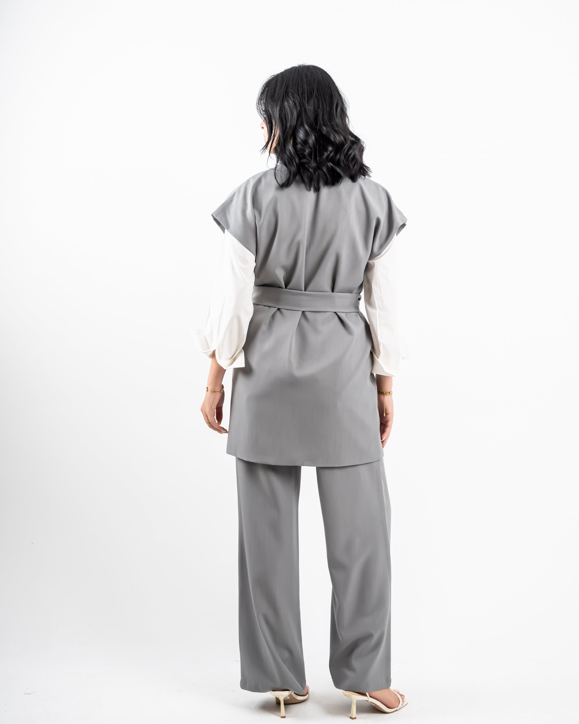 WIDE LEG PANT -GRAY