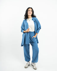 PURE LINEN SHIRT-BLUE