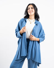 PURE LINEN SHIRT-BLUE