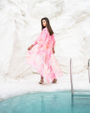 PINK PLUMES KIMONO SWIM