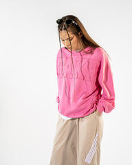 STRIPPED POCKET WIDE LEG PANTS-BEIGE