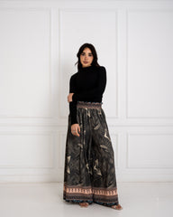 WITH BORDERED WIDE LEG PANTS-OLIVE