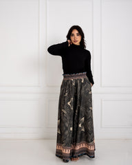 WITH BORDERED WIDE LEG PANTS-OLIVE