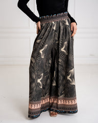 WITH BORDERED WIDE LEG PANTS-OLIVE