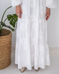 EMBROIDERED SKIRT -WHITE