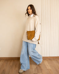 WIDE LEG DENIM PANTS -LIGHT BLUE