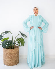 RUFFLE CHIFFON DRESS -GENZARY