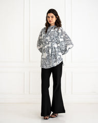 PATCHWORK BLOUSE -WHITE