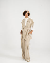 WITH POUCKET PANTS -BEIGE