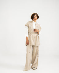 WITH POUCKET PANTS -BEIGE