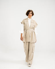WITH POUCKET PANTS -BEIGE