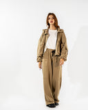 Cargo Sweatshirt with Hoodie-CAFE