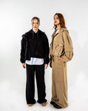 Cargo Sweatshirt with Hoodie-BLACK