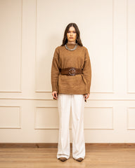 CLASSIC WIDE LEG PANTS- WHITE
