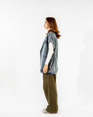 CARGO GABARDINE PANTS-OLIVE
