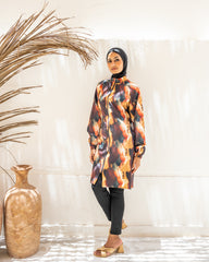 PRINTED LONG SWIMTOP-HAVAN ( TOP ONLY )