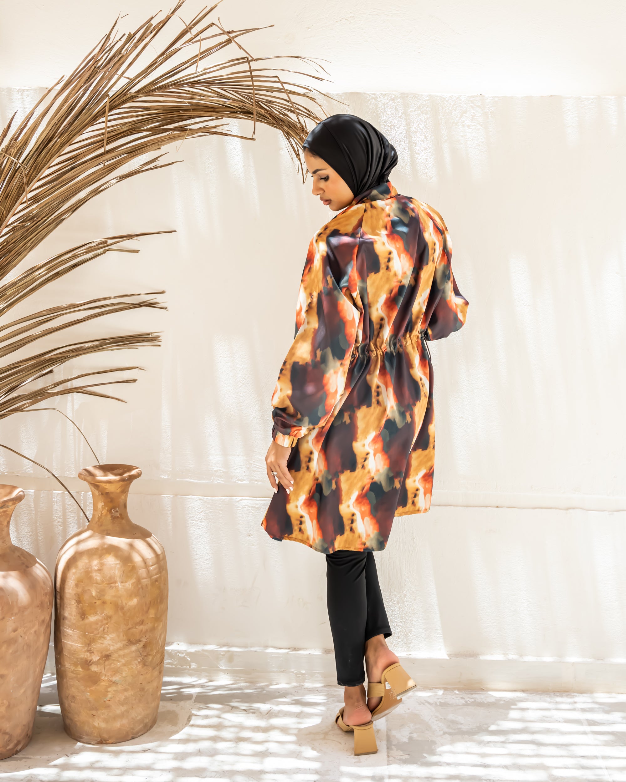 PRINTED LONG SWIMTOP-HAVAN ( TOP ONLY )