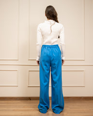 CLASSIC WIDE LEG PANTS -BLUE