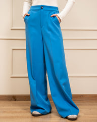 CLASSIC WIDE LEG PANTS -BLUE