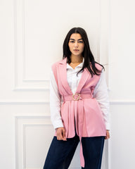 SLEEVELESS BLAZER-PINK