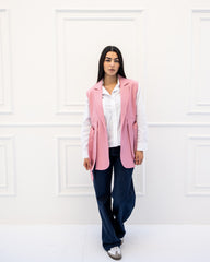 SLEEVELESS BLAZER-PINK