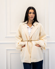 WITH BELT OVERSIZEED JACKET-Light yellow