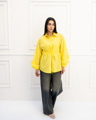 PURE LINEN BLOUSE-YELLOW