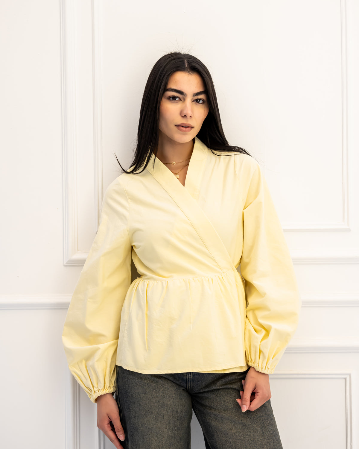 WRAPPED BLOUSE-YELLOW