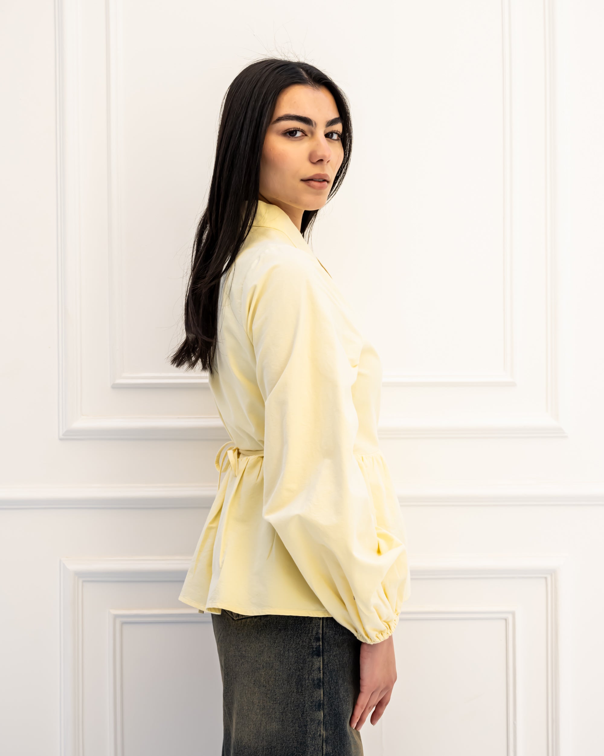 WRAPPED BLOUSE-YELLOW