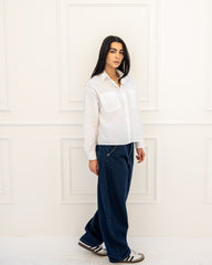 BALLOON DENIM PANT-BLUE BLACK