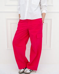 CARGO GABARDINE PANTS-FOSHIA