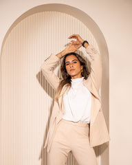 LONG FORMAL BLAZER -BEIGE