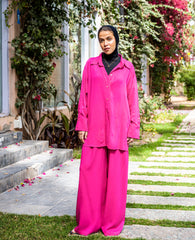 PLAIN COTTON PANTS-FOSHIA