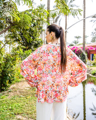 OVERSIZED PRINTED BLOUSE-ORANGE