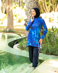long nylon swimshirt-OCEAN BLUE