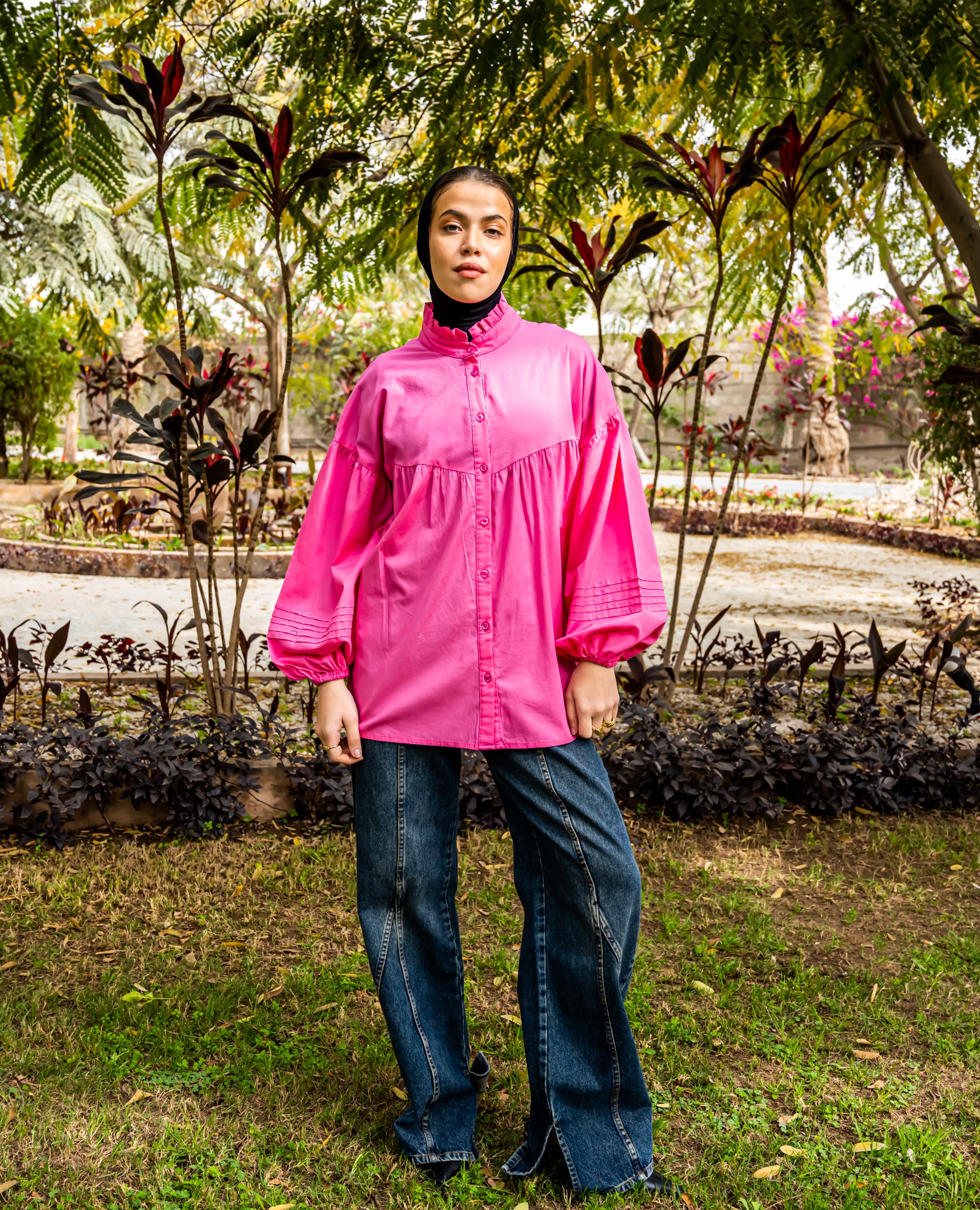 PLAIN OVERSIZED BLOUSE