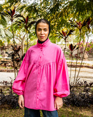 PLAIN OVERSIZED BLOUSE