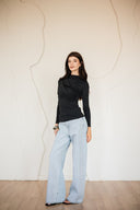 DRAPPED TOP - BLACK