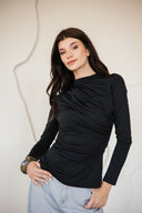 DRAPPED TOP - BLACK