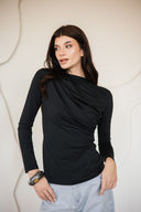 DRAPPED TOP - BLACK