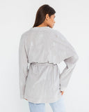 EMBROIDERY CARDIGAN-GRAY