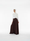 PLAIN WIDE LEG PANT –BROWN