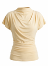 DRAPED COWL TOP - BUTTER YELLOW