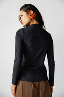 DRAPED ELEGANCE TOP -BLACK
