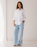 HIGH WAIST WIDE LEG PANTS-BABY BLUE